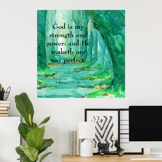 2サミュエル22:33 ポスター (ホームオフィス)