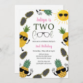 2サンガクールラス女の子2nd誕生日招待状 招待状 (正面/裏面)