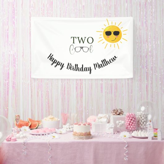 2サンガクールラス2ndバースデーシンプルタ 横断幕 (パーティー)