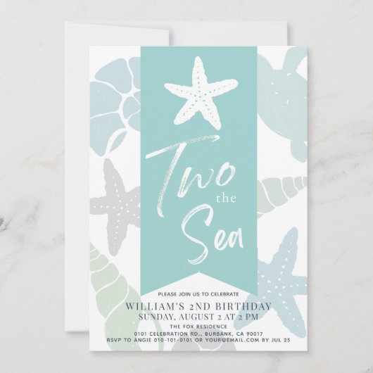 2ザシーヒトデターコイズ2nd誕生日 招待状 (正面)