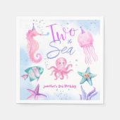 2ザシーマーメイド2nd誕生日かわいい海 スタンダードカクテルナプキン (正面)