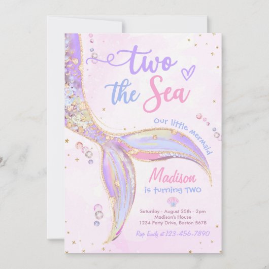 2ザシーマーメイド2nd誕生日パーティー 招待状 (正面)