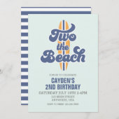 2ザビーチサーフボードビーチ2nd誕生日 招待状 (正面/裏面)