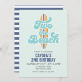 2ザビーチサーフボードビーチ2nd誕生日 招待状 (正面/裏面)