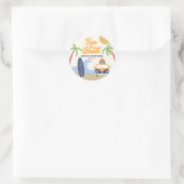 2ザビーチサーフボード2nd誕生日パーティー ラウンドシール (バッグ)