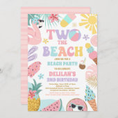 2ザビーチ夏2回目の誕生日ビーチパーティー 招待状 (正面/裏面)