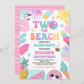 2ザビーチ夏2回目の誕生日ビーチパーティー 招待状 (正面/裏面)