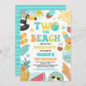 2ザビーチ夏2回目の誕生日ビーチパーティー 招待状 (正面/裏面)