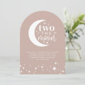 2ザムーンアーチ赤面ピンク誕生日招待状 招待状 (スタンド正面)