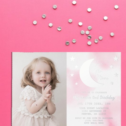 2ザムーンセカンドバースデーフォイル招待状 箔招待状