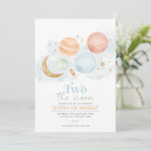 2ザムーンセカンドバースデー招待状ボーイ金ゴールド 招待状 (スタンド正面)