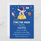 2ザムーンセカンド誕生日キッズパーティーモダンボーイ 招待状 (正面)