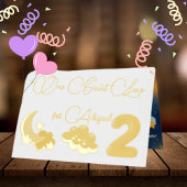 2ザムーンフォト子供の誕生日ホイルグリーティングカー 箔グリーティングカード