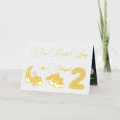 2ザムーンフォト子供の誕生日ホイルグリーティングカー 箔グリーティングカード (正面)