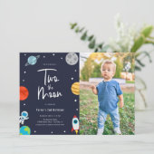 2ザムーン宇宙テーマ誕生日パーティーフォト 招待状 (スタンド正面)