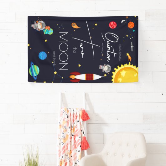 2ザムーン宇宙テーマ2nd誕生日パーティー 横断幕 (インサイチュ)