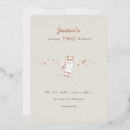 2ザムーン宇宙パーティーフォイル2nd誕生日招待状 箔招待状