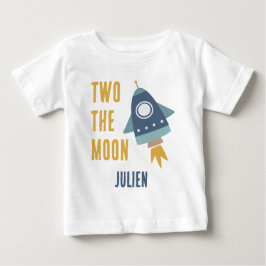 2ザムーン宇宙ロケット2nd誕生日パーティー ベビーTシャツ