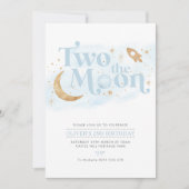 2ザムーン2ndバースデーボーイブルー金ゴールド 招待状 (正面)