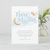 2ザムーン2ndバースデーボーイブルー金ゴールド 招待状 (スタンド正面)