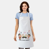 2シェフ料理エプロン – ヴィンテージミニマルレトロ エプロン (着用した状態)