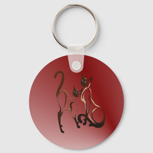 2シャム猫ちゃんキーチェーン キーホルダー (正面)