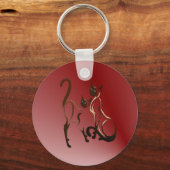 2シャム猫ちゃんキーチェーン キーホルダー (正面)