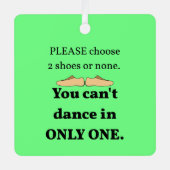 2シューズまたはなしクリスマスグリーン メタルオーナメント (正面)