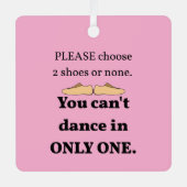 2シューズまたはノーライトピンク メタルオーナメント (正面)