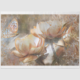 2シルク金ゴールドホワイトユニークバラアートドリーム 薄葉紙