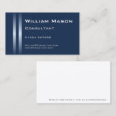 2シルバーズストライプブルービジネスカード 名刺 (正面/裏面)