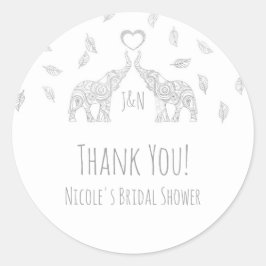 2シルバーゾウ&紅葉結婚式の引き出物 ラウンドシール