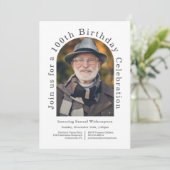 2シンプル枚の写真で100th誕生日パーティー 招待状 (スタンド正面)