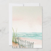 2シーグルス海ビーチフェンスアートエレガントウェディング 招待状 (裏面)