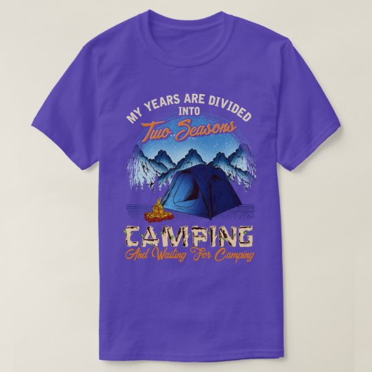 2シーズンキャンプとキャンプ待ち Tシャツ (デザイン正面)
