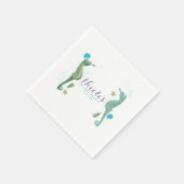 2シーホースウォーターカラービーチ結婚式婚約 スタンダードカクテルナプキン (角)