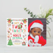 2スイートクリスマスセカンド誕生日写真 招待状 (スタンド正面)
