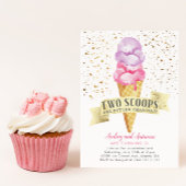 2スクオプスツインガールズアイスクリームバースデーパーティー 招待状