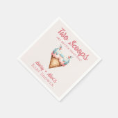 2スクープのアイスクリームツインベビーシャワー スタンダードカクテルナプキン (角)