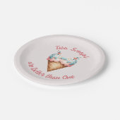 2スクープのアイスクリームツインベビーシャワー ペーパープレート (アングル)