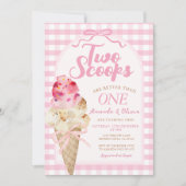 2スクープは1つの誕生日アイスクリームよりも良い 招待状 (正面)