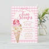 2スクープは1つの誕生日アイスクリームよりも良い 招待状 (スタンド正面)