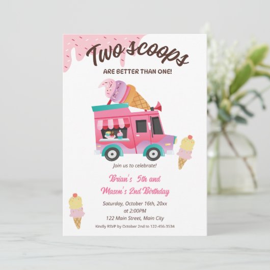 2スクープは1つの誕生日パーティーよりも良い 招待状 (スタンド正面)