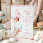 2スクープ双子アイスクリームバースデーパーティー 招待状