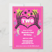 2スケルトン不気味ガールズセカンド誕生日 招待状 (正面)