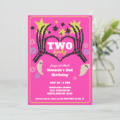 2スケルトン不気味ガールズセカンド誕生日 招待状 (スタンド正面)