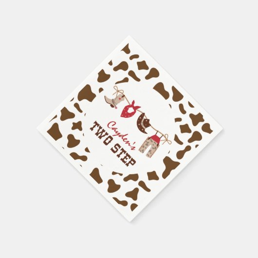 2ステップロデオウェスタンカウボーイ2nd誕生日 スタンダードカクテルナプキン (角)