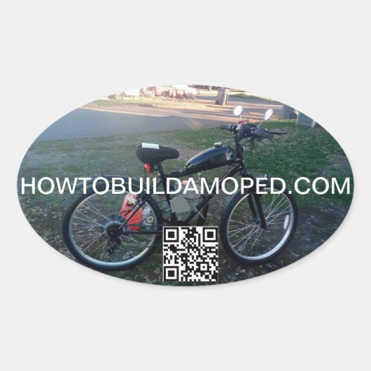 2ストローククラッチカバーシールデカール80cc 66cc 48cc 楕円形シール (正面)