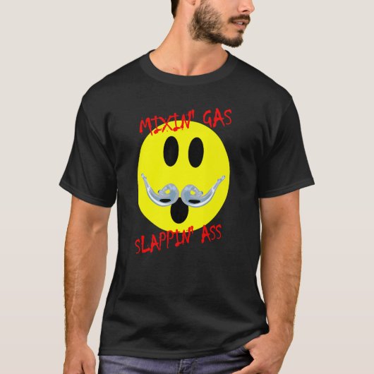 2ストローク排気管ひげ Tシャツ (正面)