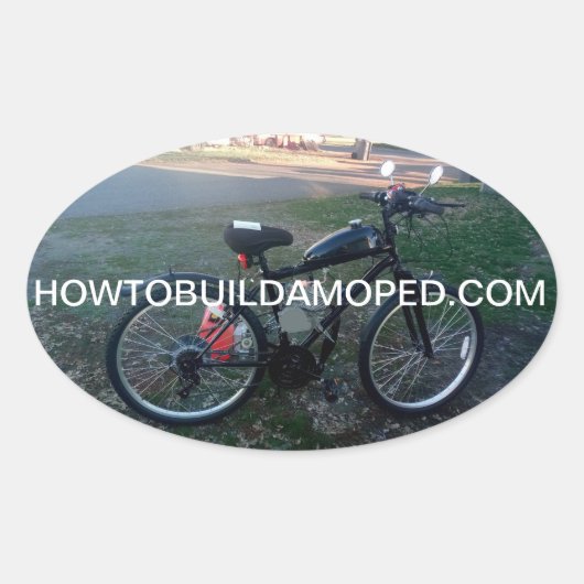 2ストローク電動自転車エンジンデカールキット 楕円形シール (正面)